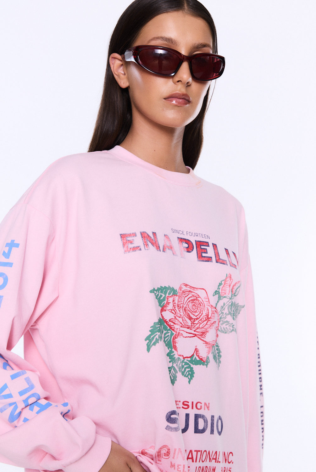 Ena Pelly - Hailey Long Sleeve Cuffed Tee (Blush Pink) Ena Pelly