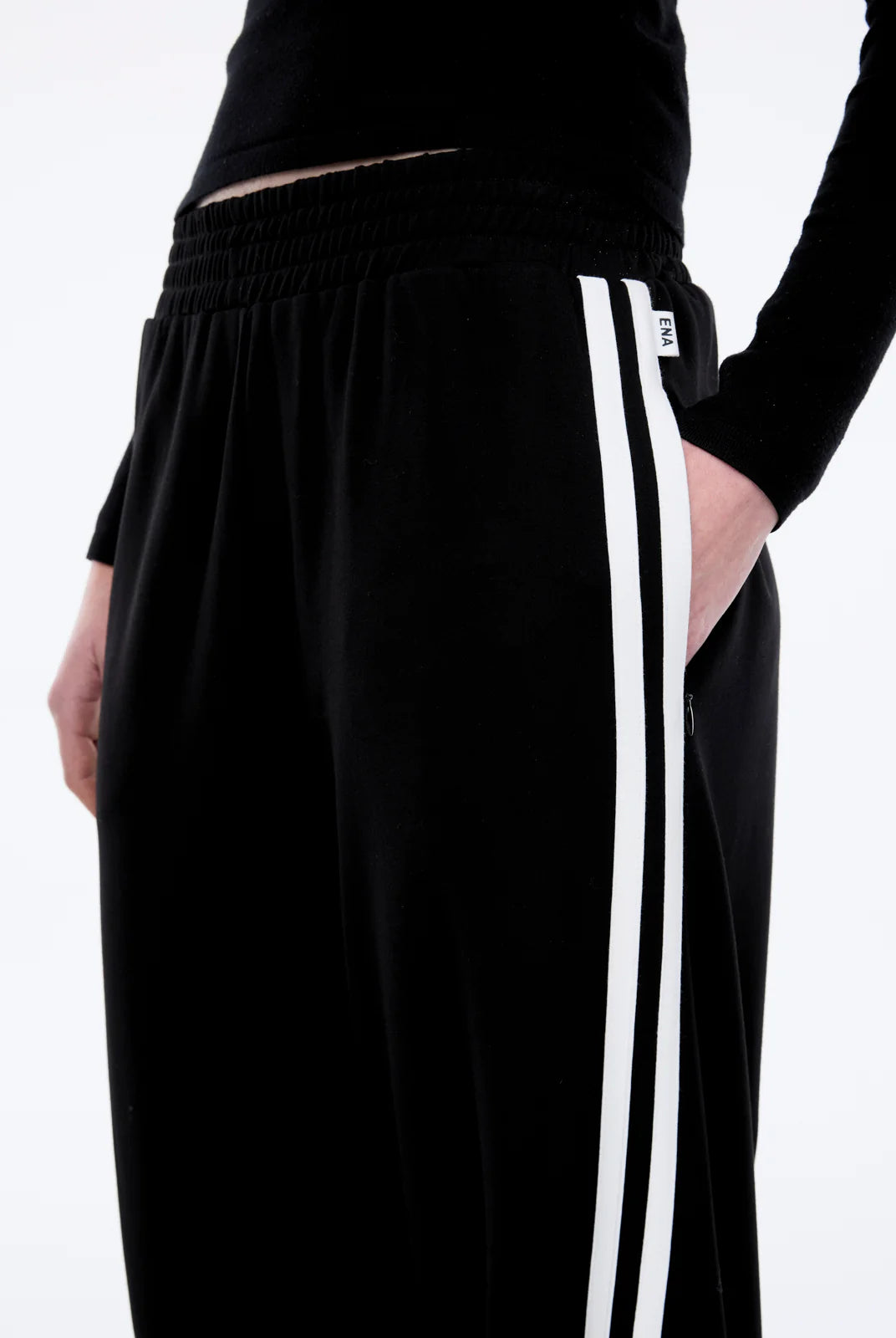 Ena Pelly - Valentina Stripe Pant (Black/Off White) Ena Pelly