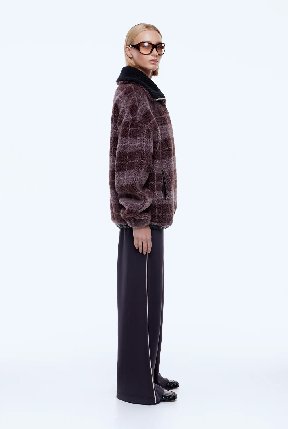 Ena Pelly - Winnie 1/4 Zip (Burgundy Check) Ena Pelly