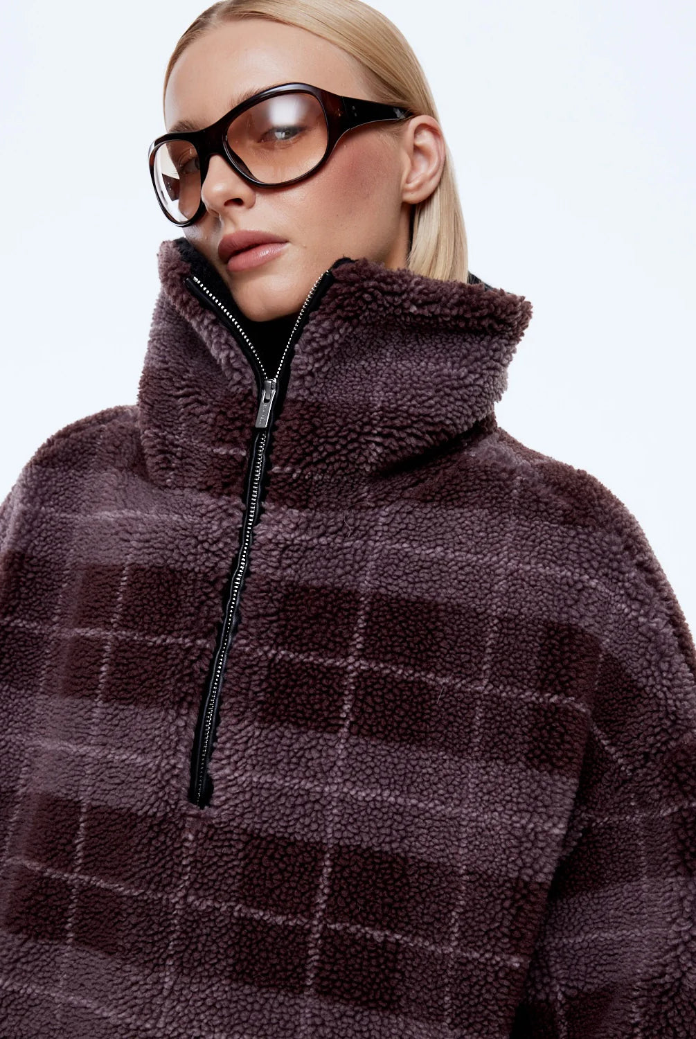 Ena Pelly - Winnie 1/4 Zip (Burgundy Check) Ena Pelly