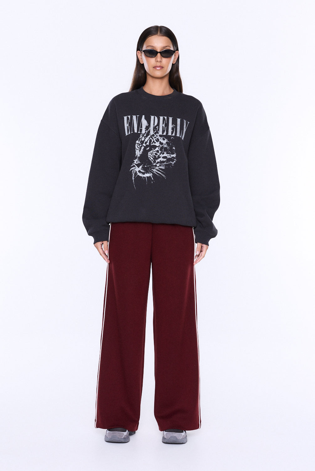 Ena Pelly - Mila Oversized Sweater (Vintage Black/Cheetah) Ena Pelly