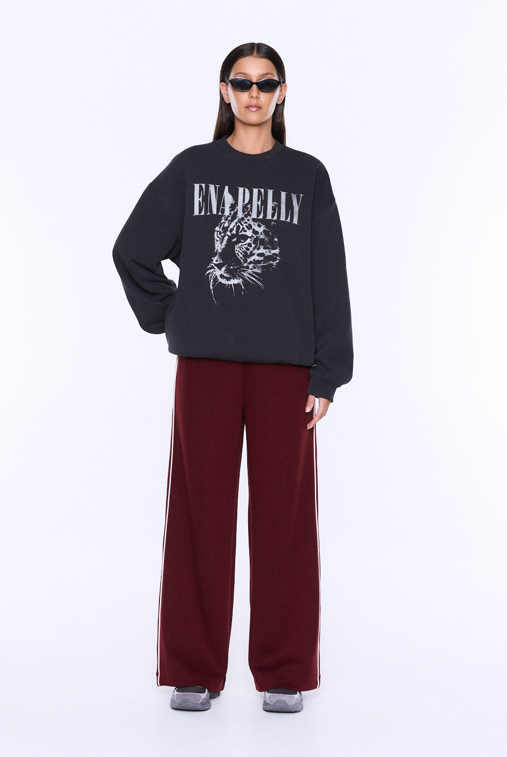 Ena Pelly - Mila Oversized Sweater (Vintage Black/Cheetah) Ena Pelly