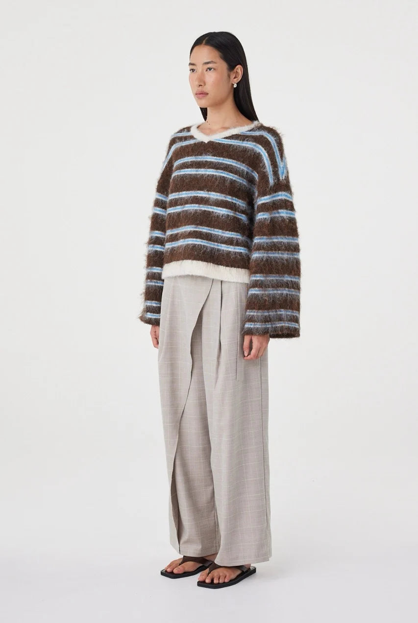 Arcaa - Lucca Sweater (Espresso & Blue Stripe) Arcaa
