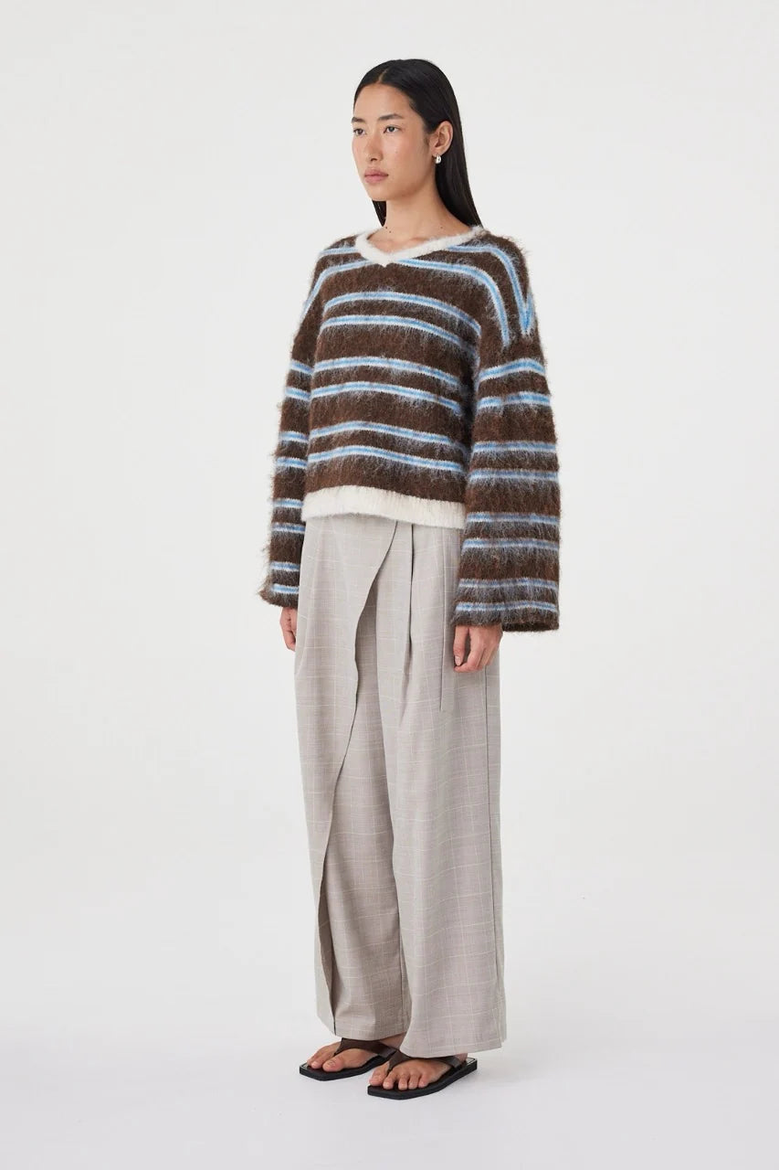 Arcaa - Lucca Sweater (Espresso & Blue Stripe) Arcaa