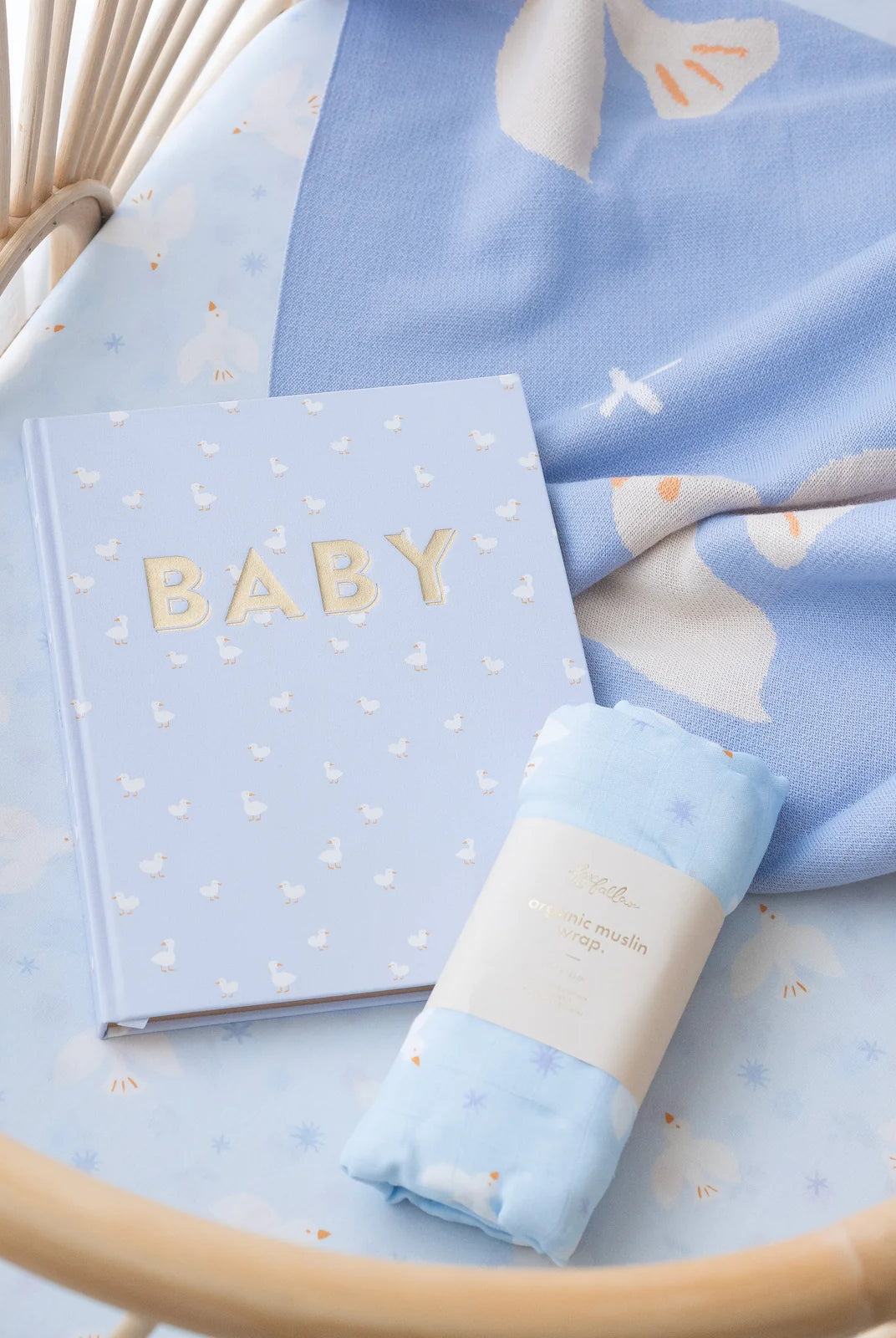Fox & Fallow - Organic Muslin Wrap (Pink Doves) Fox & Fallow
