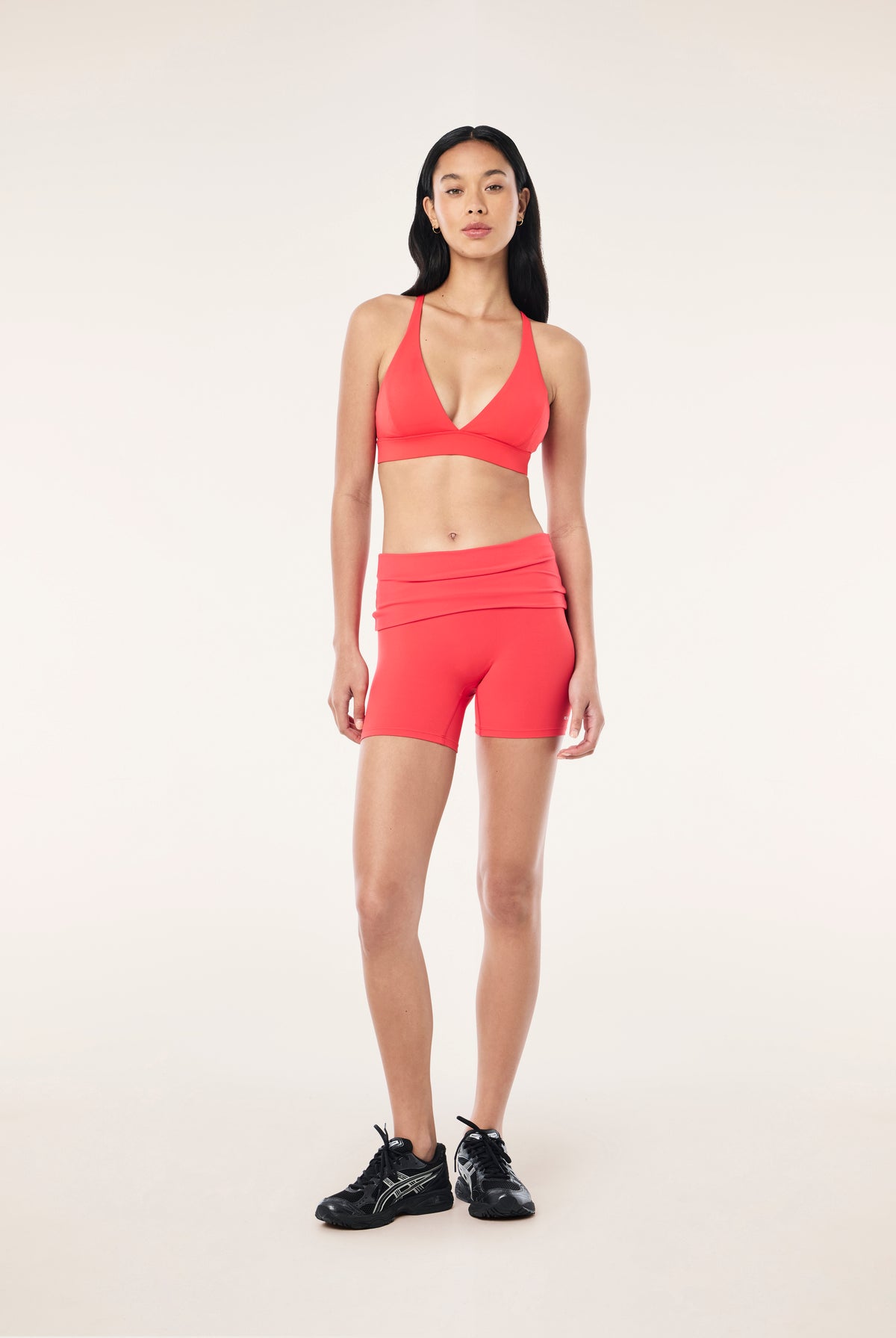 P.E Nation - Fold Over 5 Inch bike Shorts (Strawberry) P.E Nation