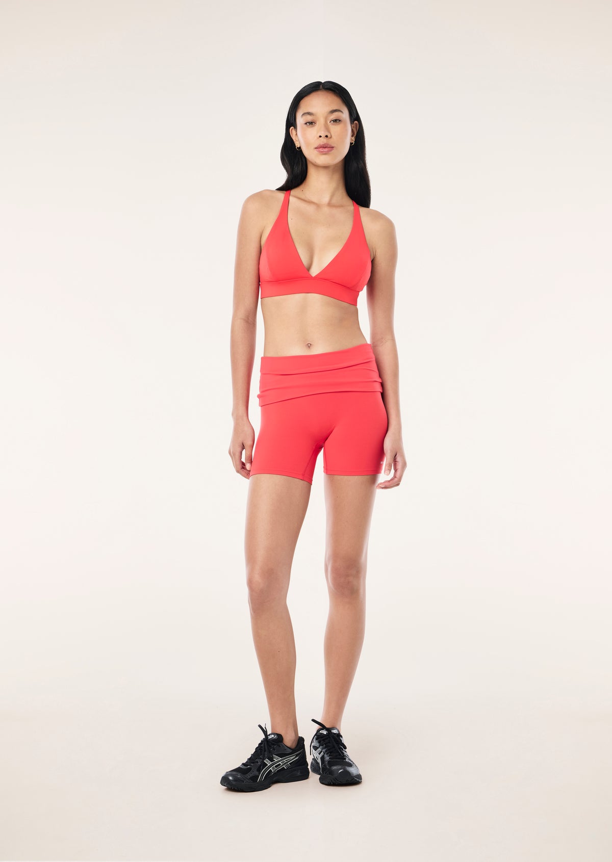 P.E Nation - Fold Over 5 Inch bike Shorts (Strawberry) P.E Nation