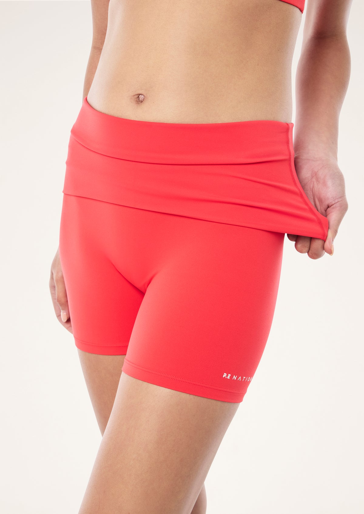 P.E Nation - Fold Over 5 Inch bike Shorts (Strawberry) P.E Nation