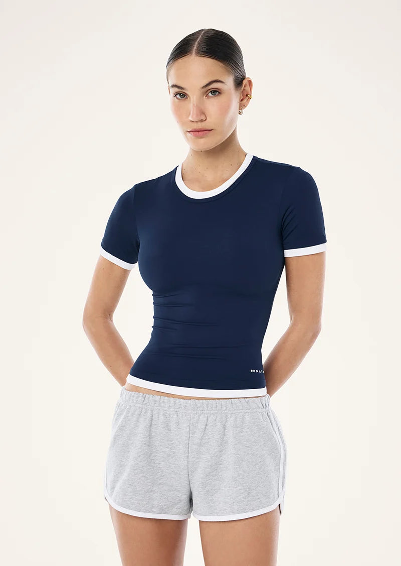 P.E Nation - Foundation Layer SS Tee (Dark Navy/White) P.E Nation
