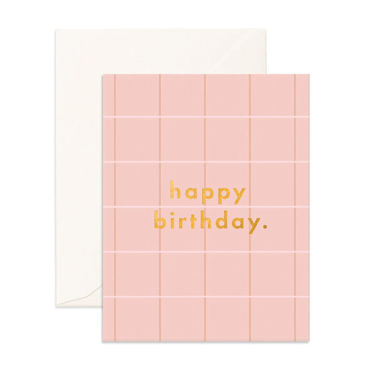 Fox & Fallow - Birthday Blush Plaid Greeting Card Fox & Fallow