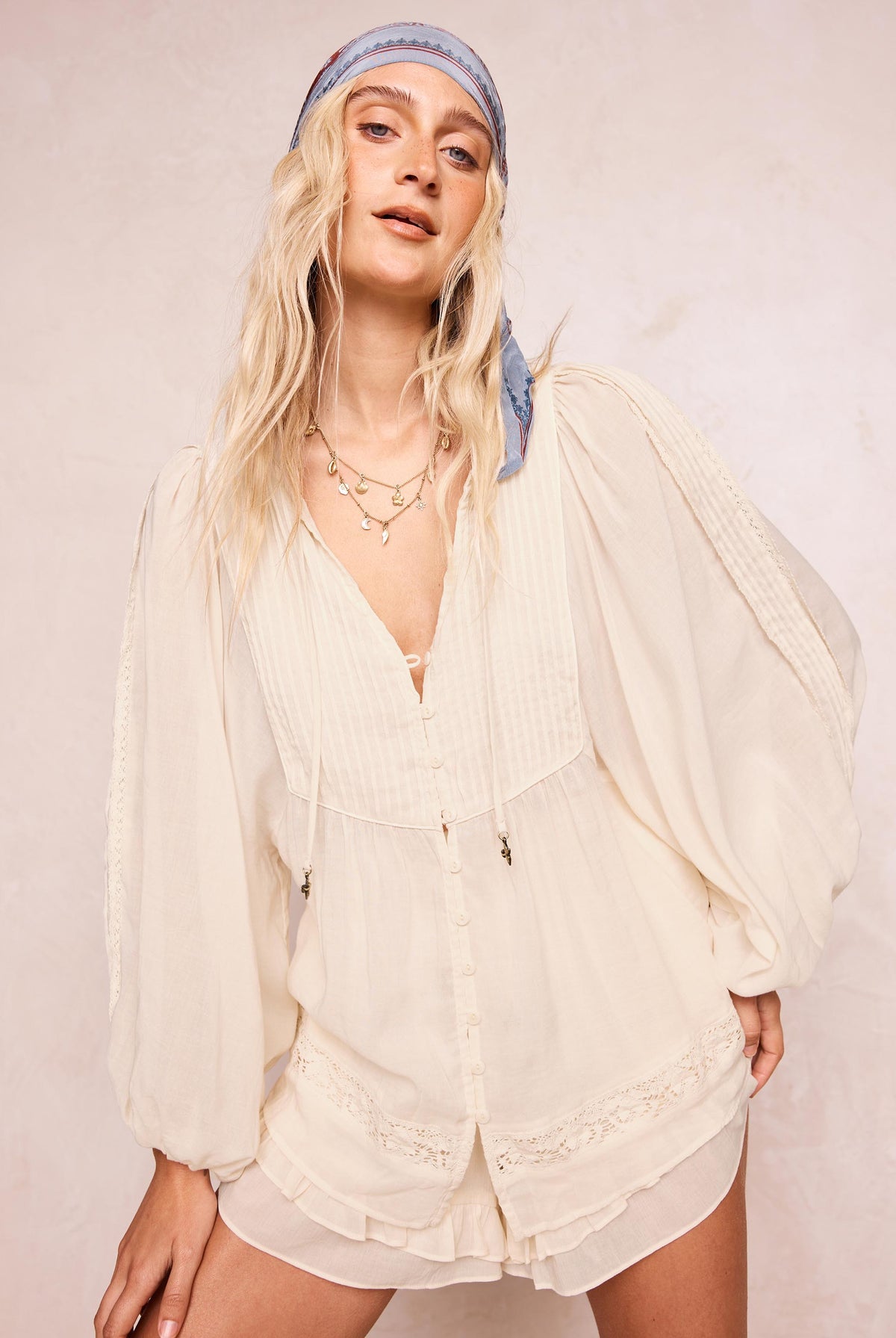 Spell - Ines Boho Blouse (Light Sand) Spell