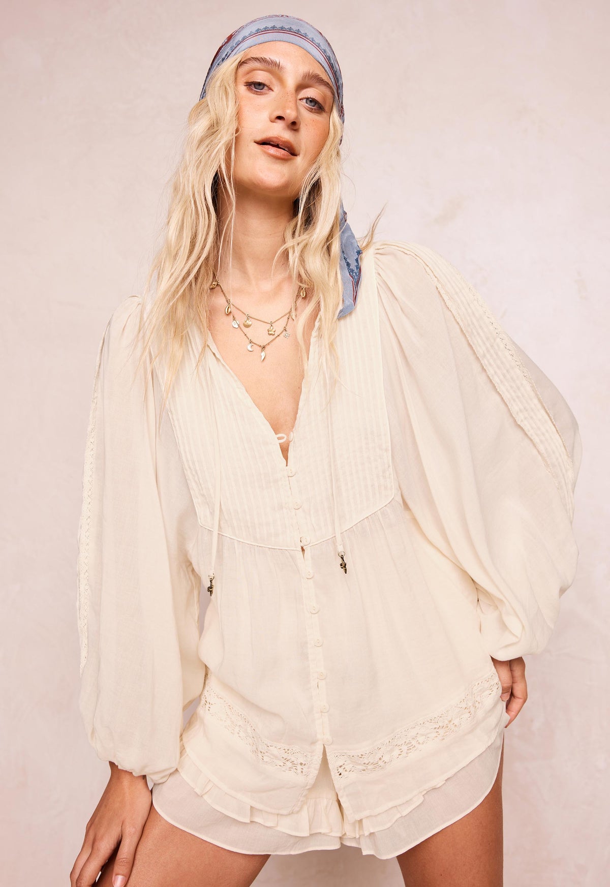 Spell - Ines Boho Blouse (Light Sand) Spell