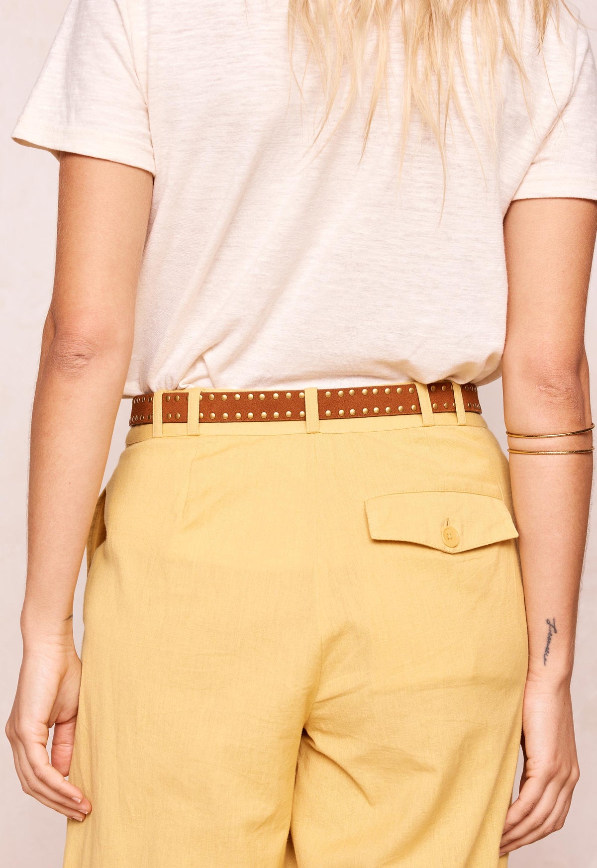 Spell - Tempest Studded Suede Belt (Tan) Spell
