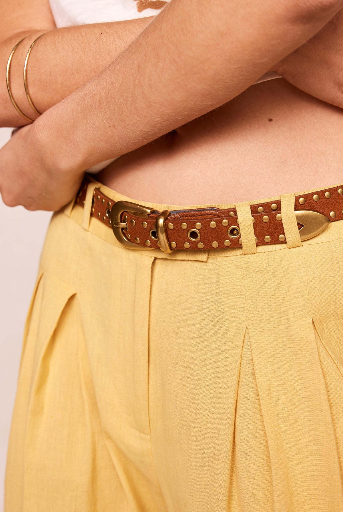 Spell - Tempest Studded Suede Belt (Tan) Spell