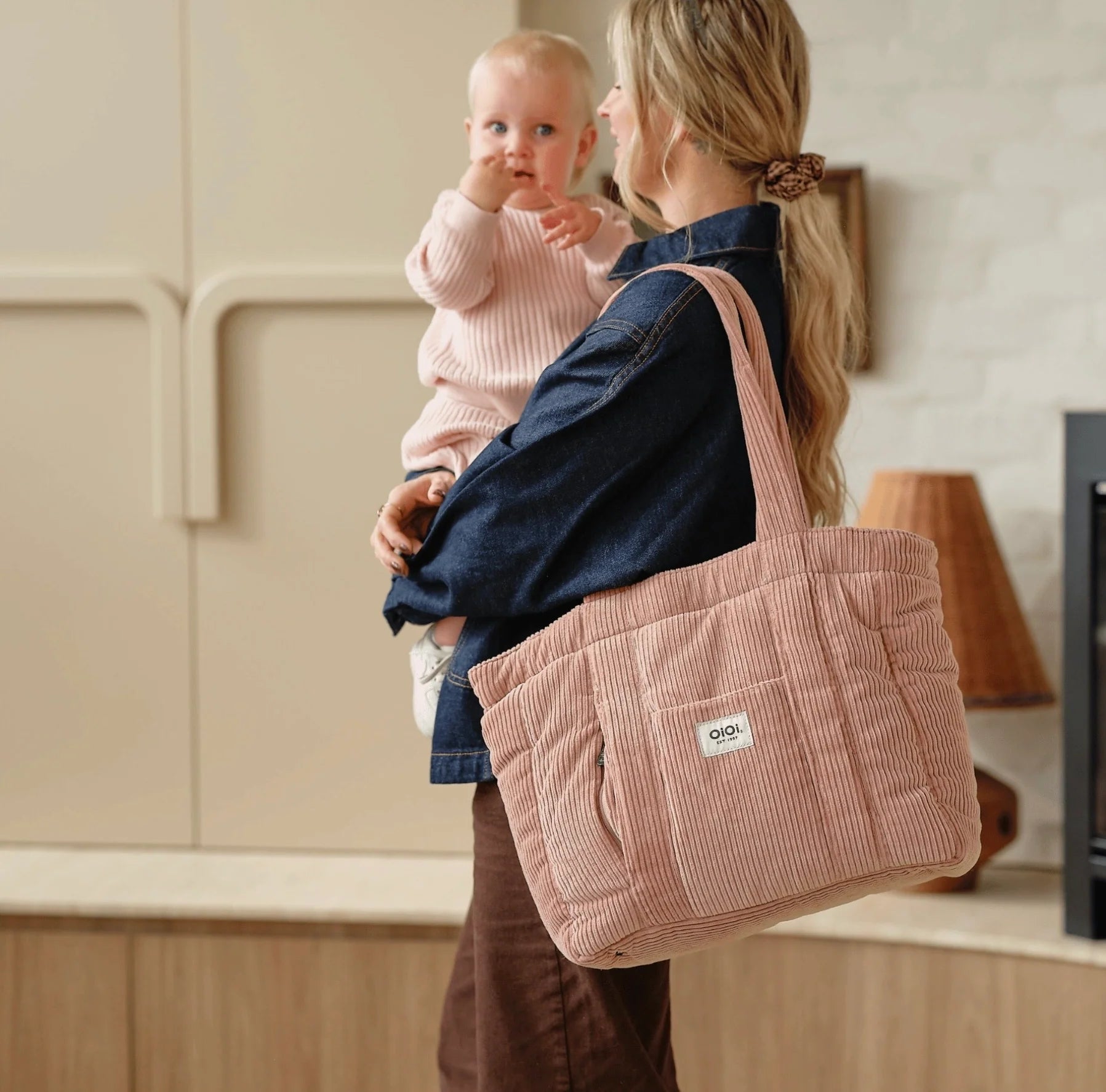 OiOi - Everyday Tote (Rose Pink Corduroy) OiOi