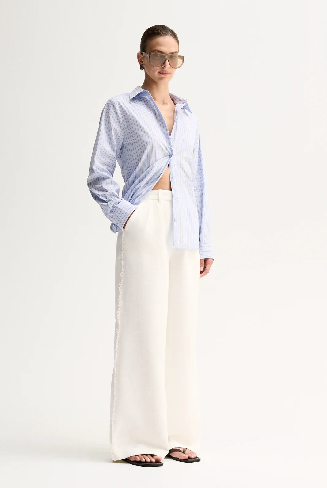 Elka Collective - Kallie Stripe Shirt (Blue Stripe) Elka Collective
