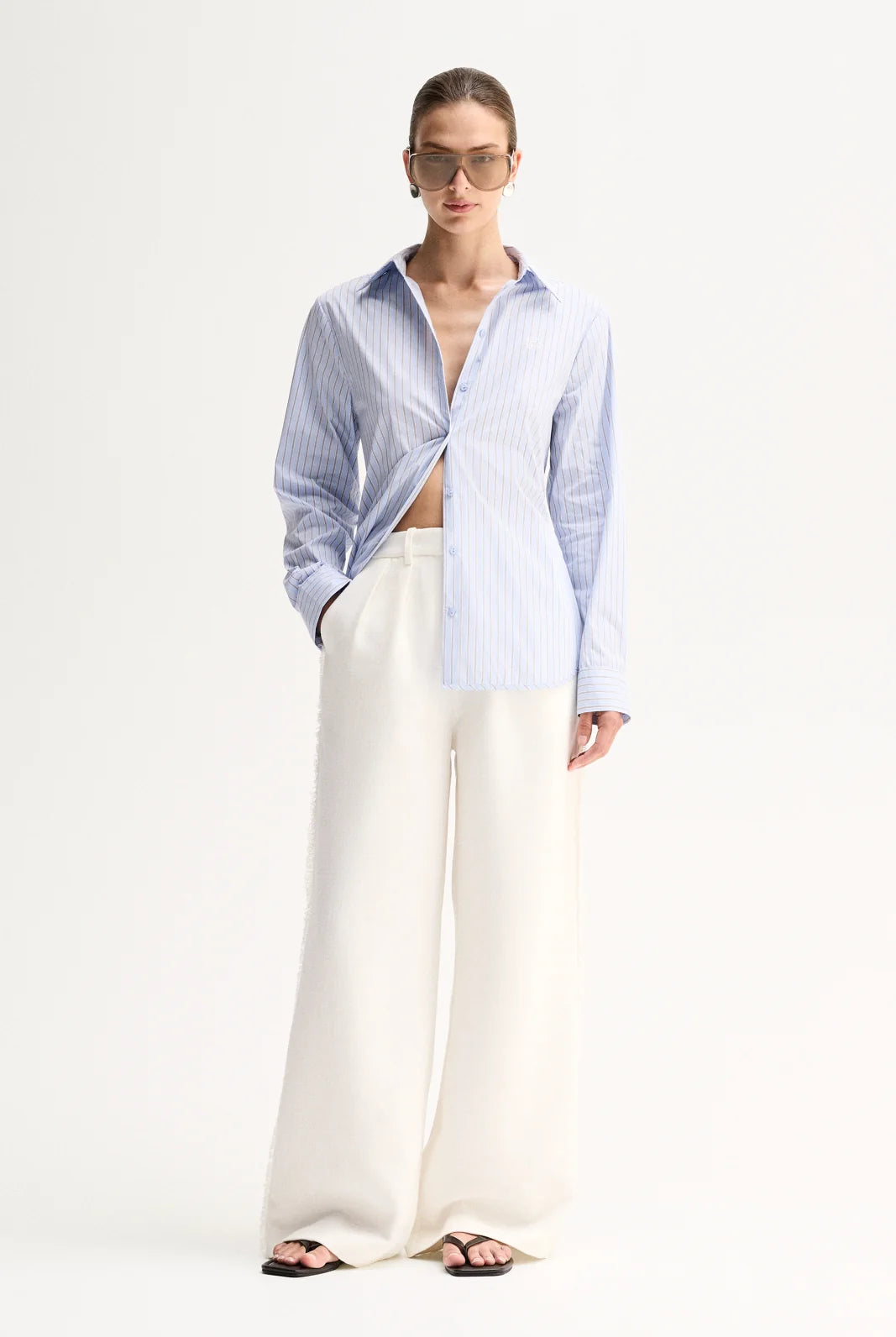Elka Collective - Kallie Stripe Shirt (Blue Stripe) Elka Collective