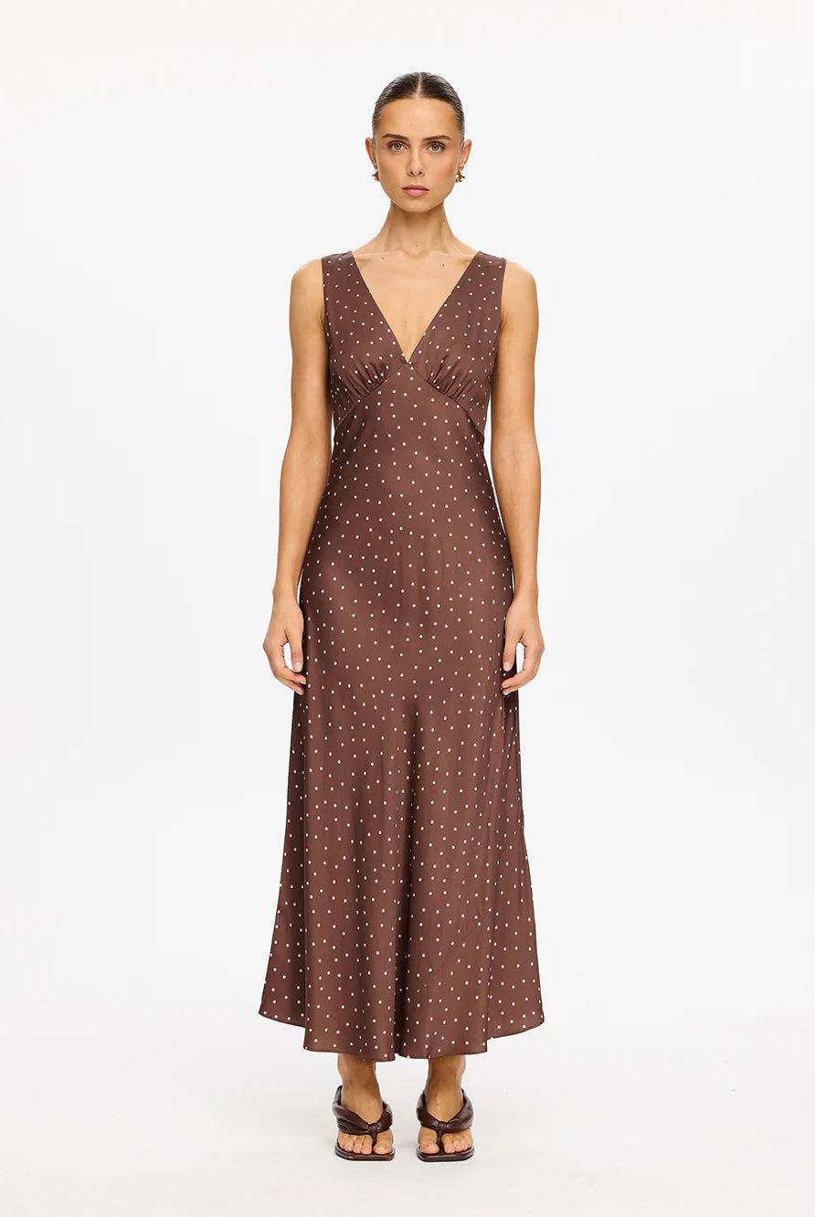 Kivari - Edie Midi Dress (Brown) Kivari
