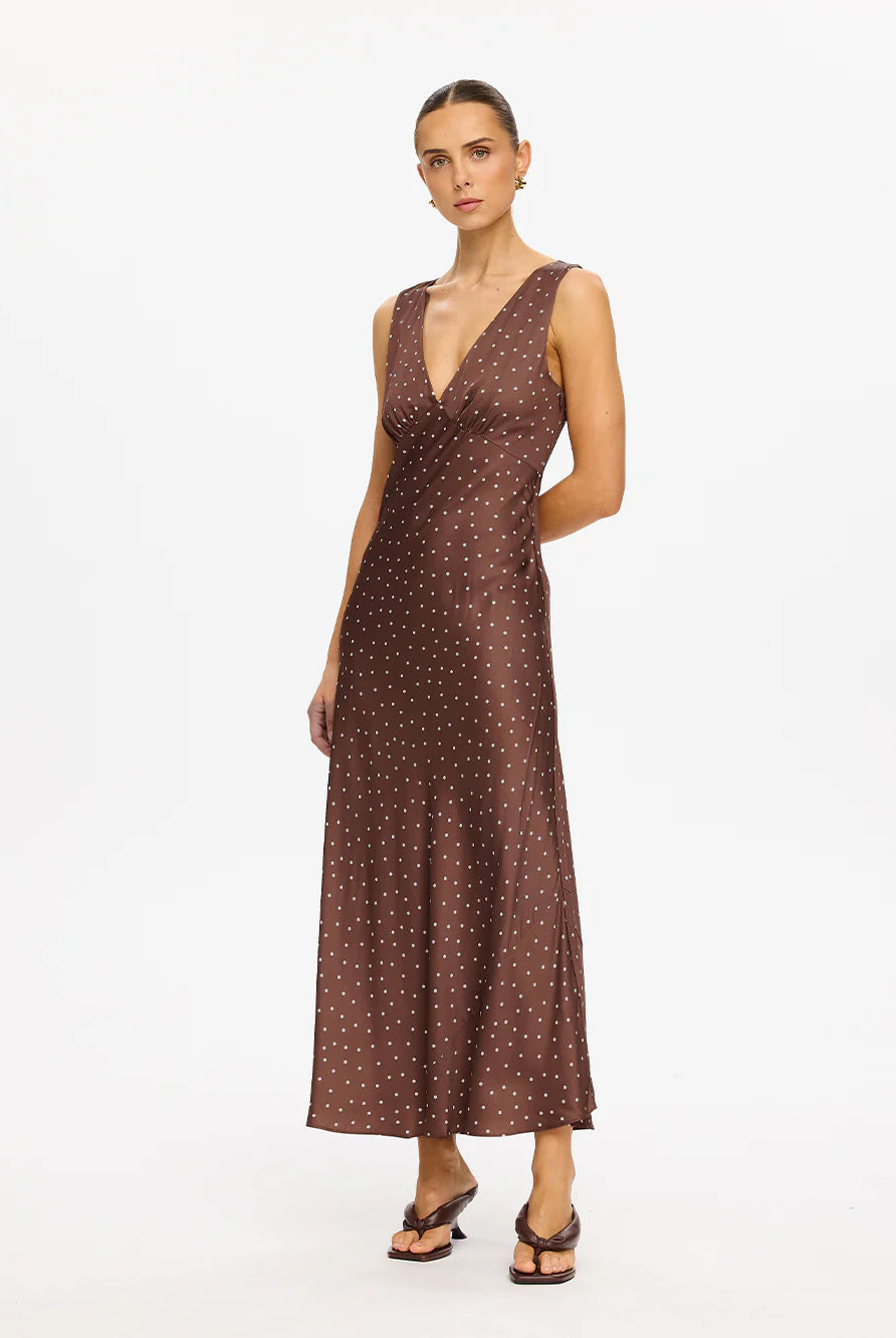 Kivari - Edie Midi Dress (Brown) Kivari