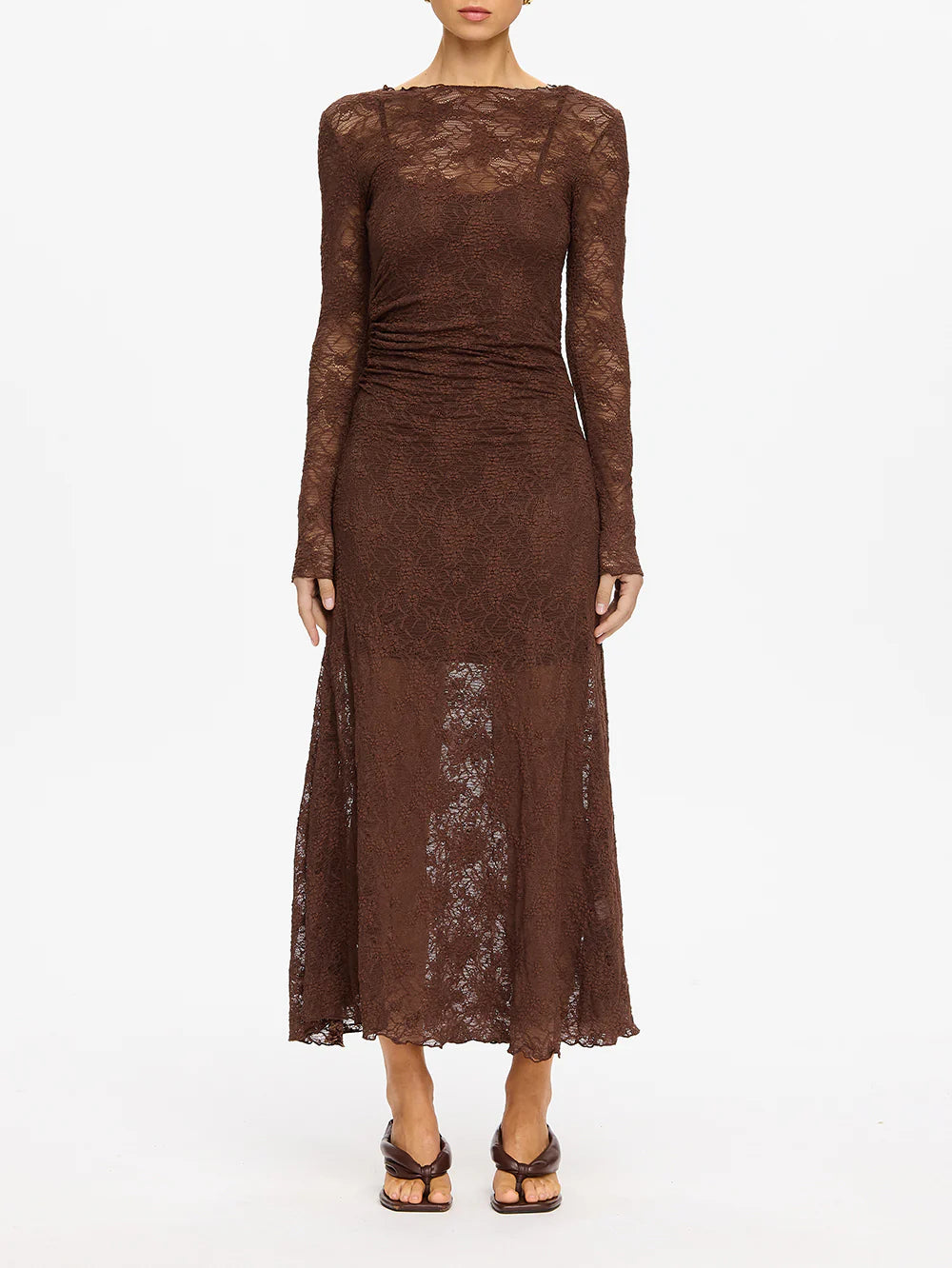 Kivari - Marie Lace Maxi Dress (Chocolate) Kivari