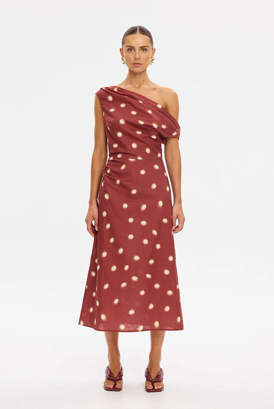 Kivari - Saro Midi Dress (Brick) Kivari