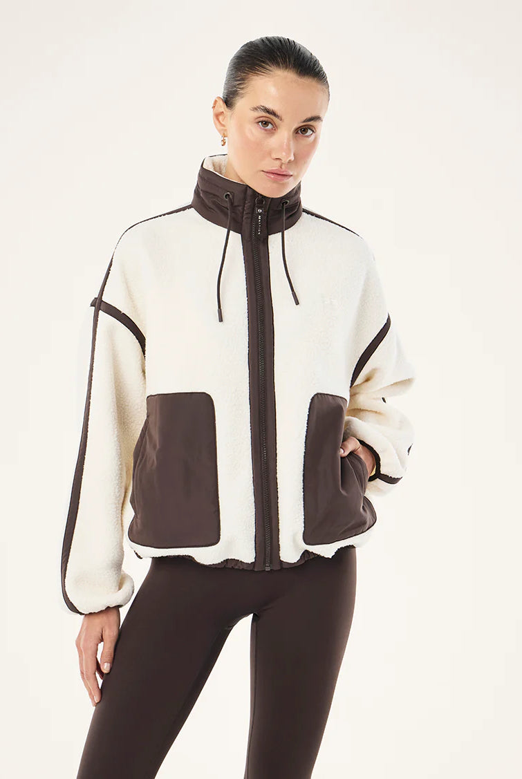 P.E Nation - Lennon Sherpa Jacket (Whisper White/Coffee) P.E Nation