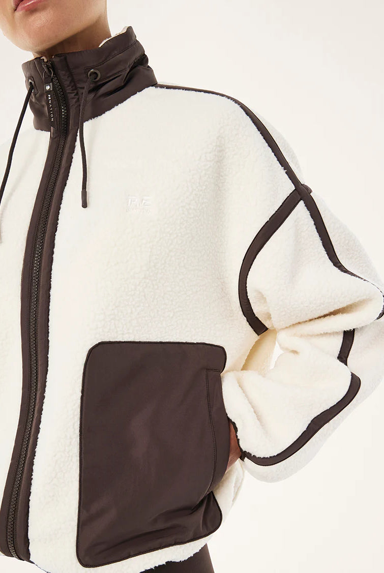 P.E Nation - Lennon Sherpa Jacket (Whisper White/Coffee) P.E Nation