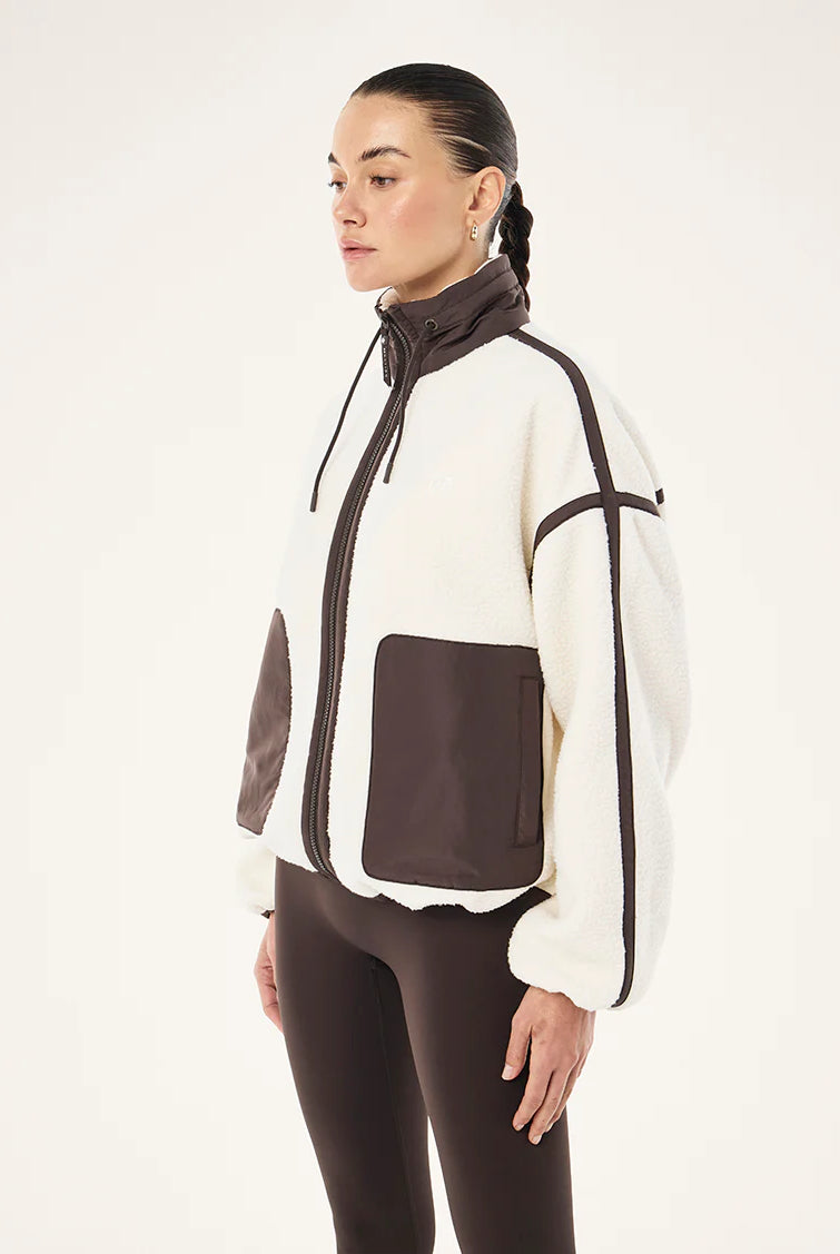 P.E Nation - Lennon Sherpa Jacket (Whisper White/Coffee) P.E Nation