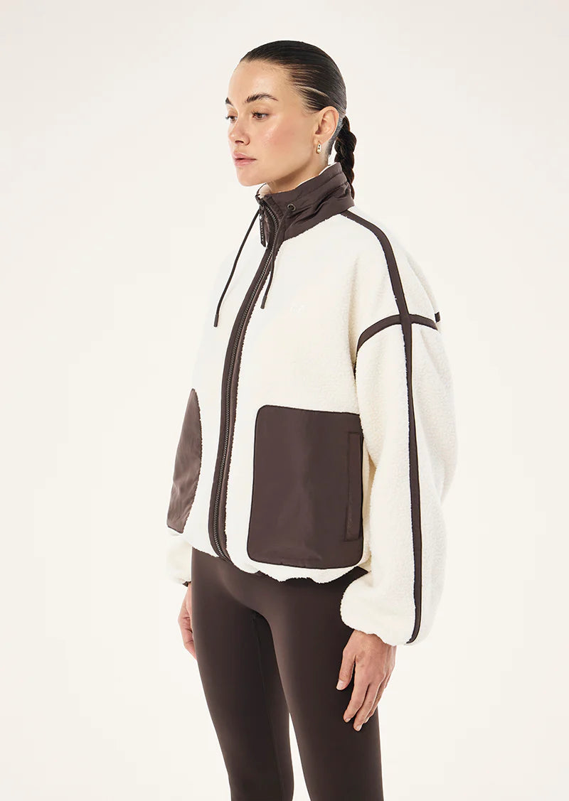 P.E Nation - Lennon Sherpa Jacket (Whisper White/Coffee) P.E Nation