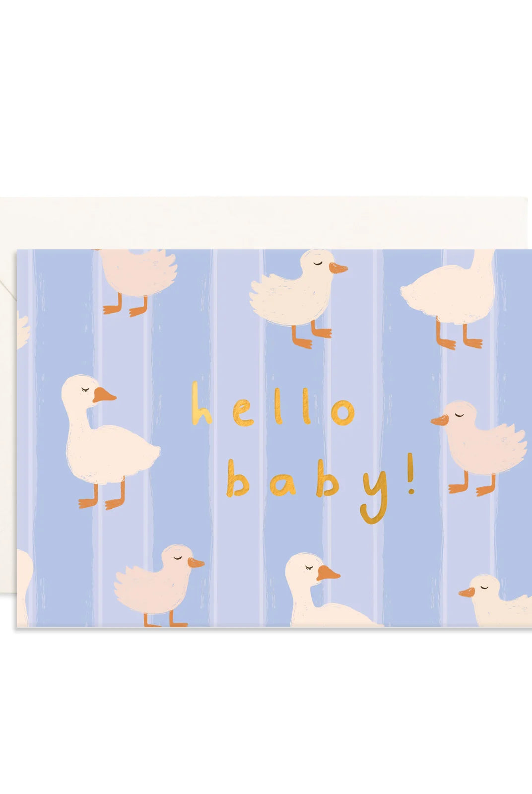 Fox & Fallow - Hello Baby Ducks Blue Mini Greeting Card Fox & Fallow