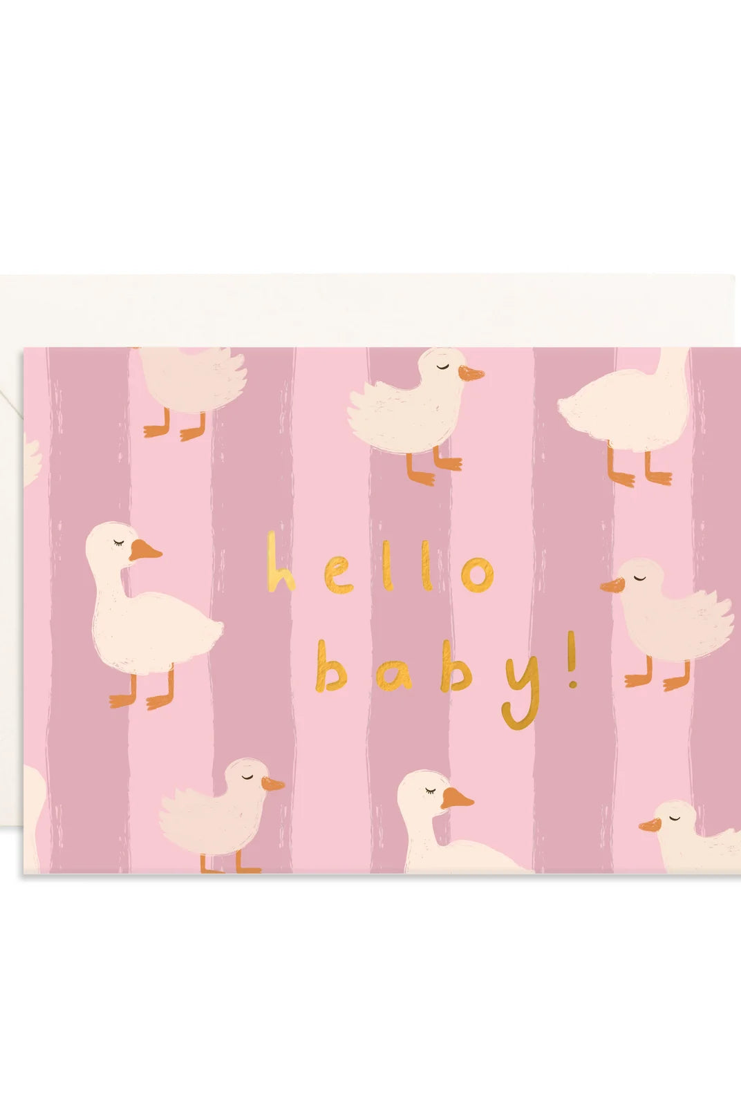 Fox & Fallow - Hello Baby Ducks Pink Mini Greeting Card Fox & Fallow