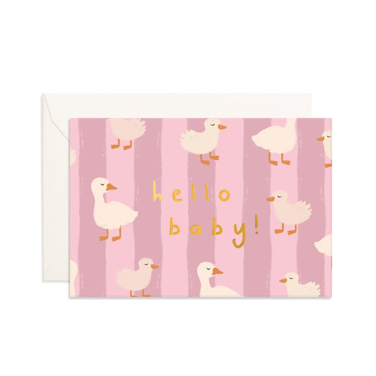 Fox & Fallow - Hello Baby Ducks Pink Mini Greeting Card Fox & Fallow