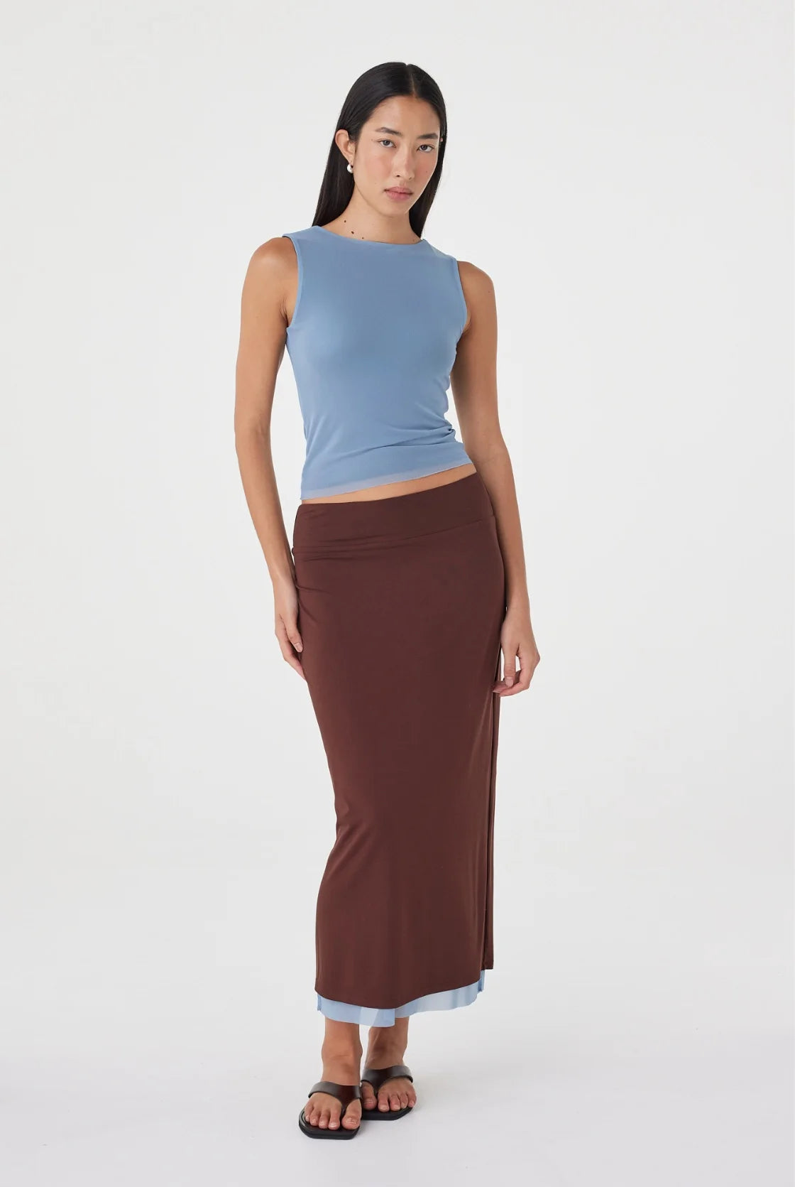 Arcaa - Eden Reversible Skirt (Pale Blue & Espresso) Arcaa