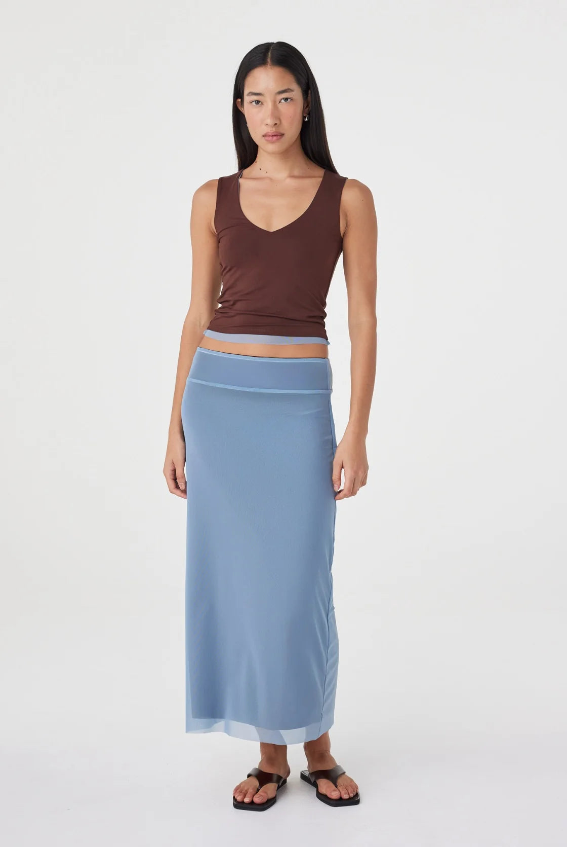 Arcaa - Eden Reversible Skirt (Pale Blue & Espresso) Arcaa