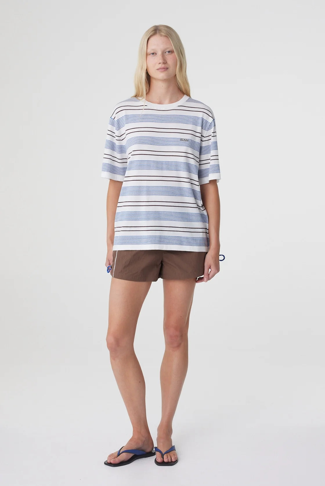 Arcaa - Noor Tee (White & Blue Retro Stripe) Arcaa