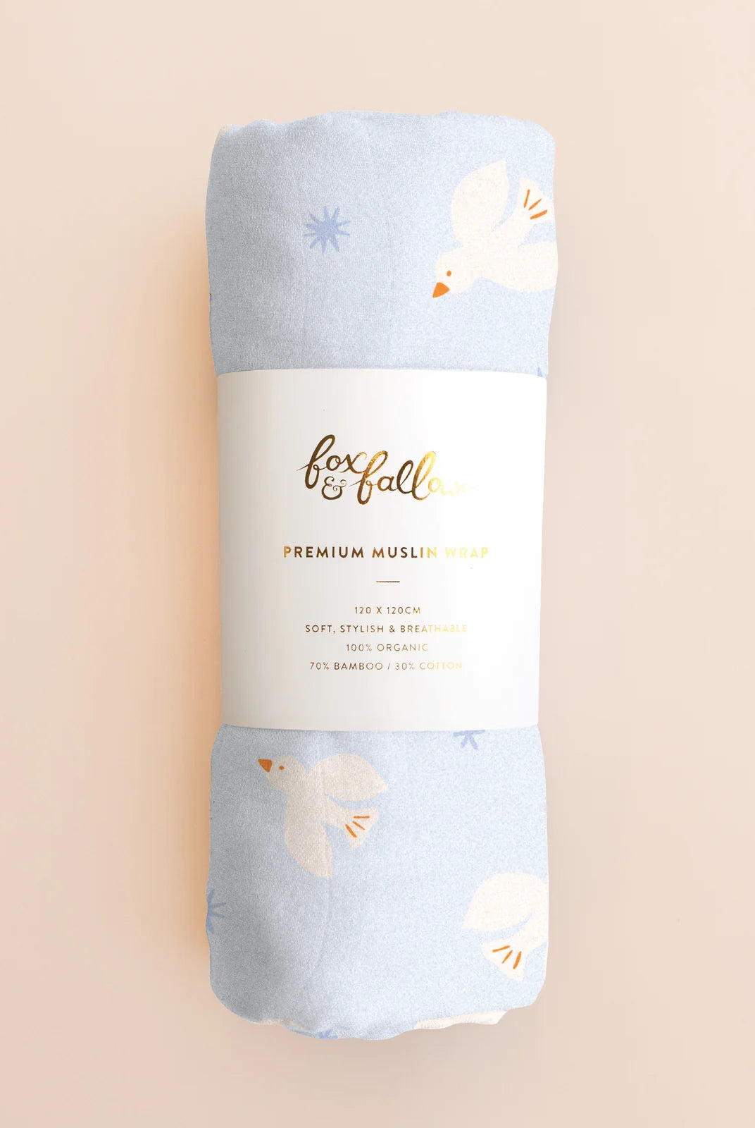 Fox & Fallow - Organic Muslin Wrap (Pink Doves) Fox & Fallow