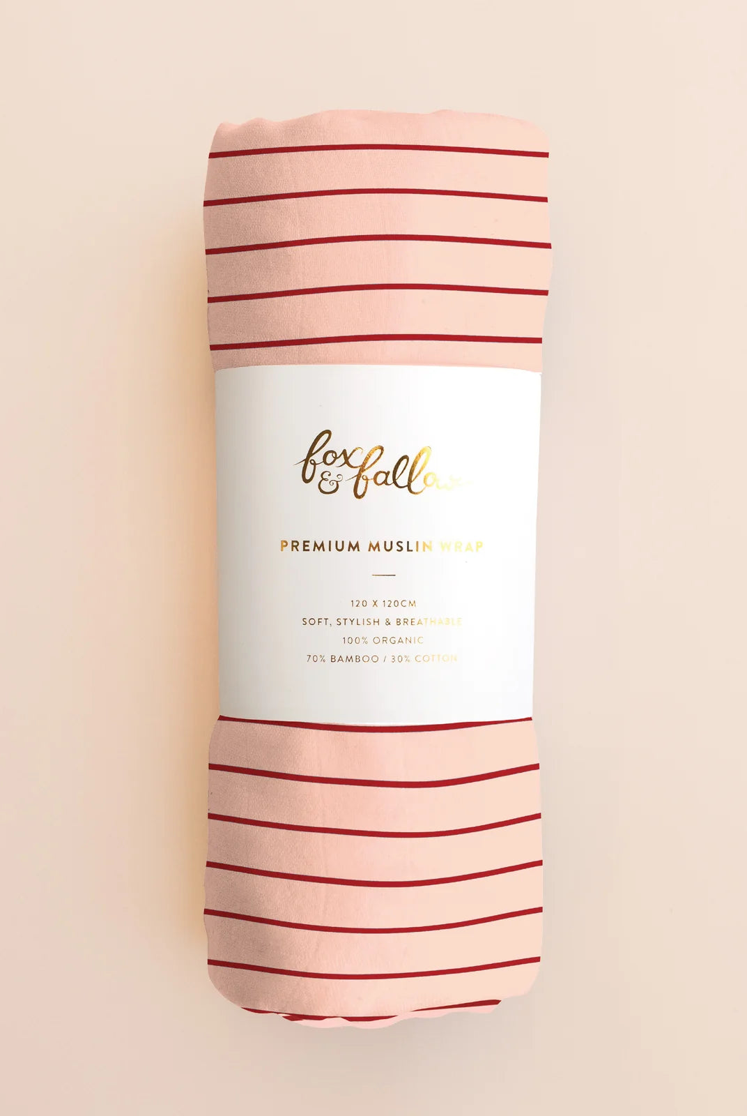Fox & Fallow - Organic Muslin Wrap (Strawberry Stripe) Fox & Fallow