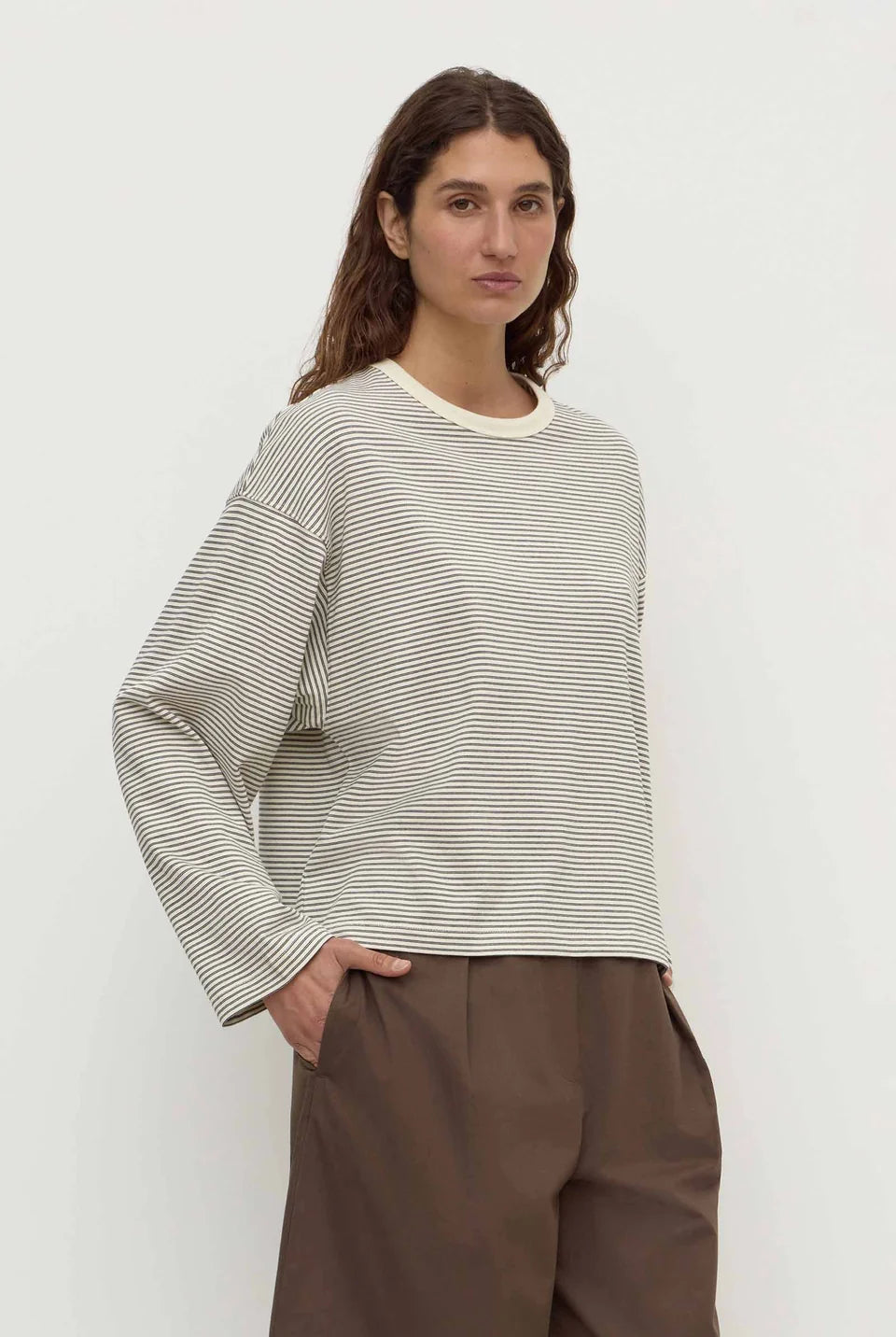 Assembly Label - Malone Stripe Wide Sleeve Tee (Cream/Black) Assembly Label