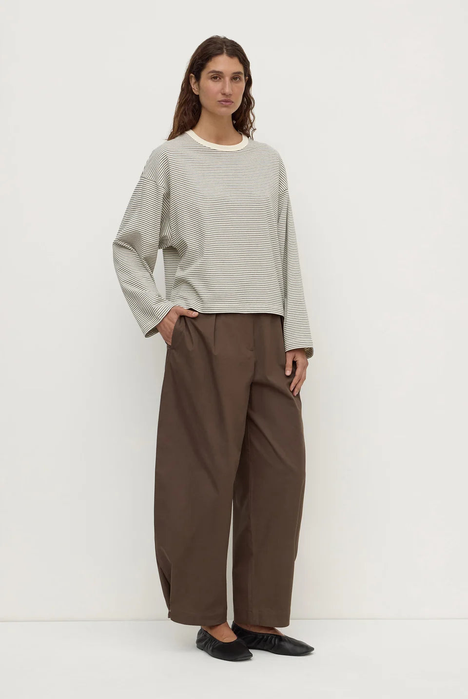 Assembly Label - Malone Stripe Wide Sleeve Tee (Cream/Black) Assembly Label