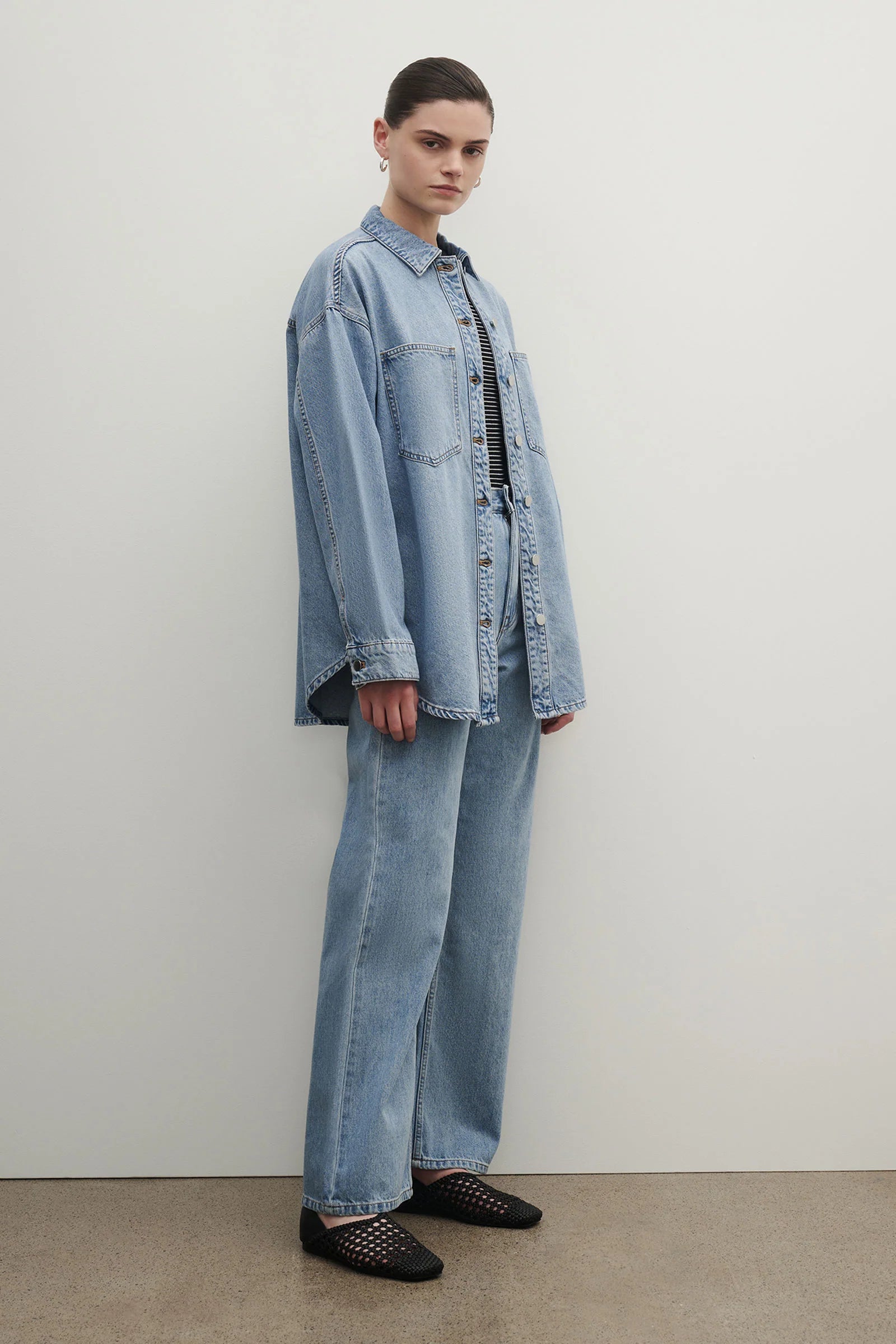 Nude Lucy - Organic Denim Oversized Shirt (Soft Blue) Nude Lucy