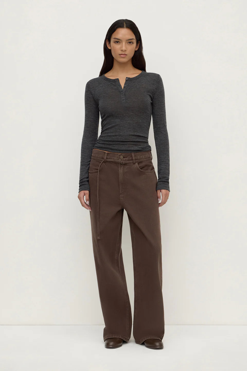 Assembly Label - Nora Merino Wool Henley (Charcoal Marle) Assembly Label