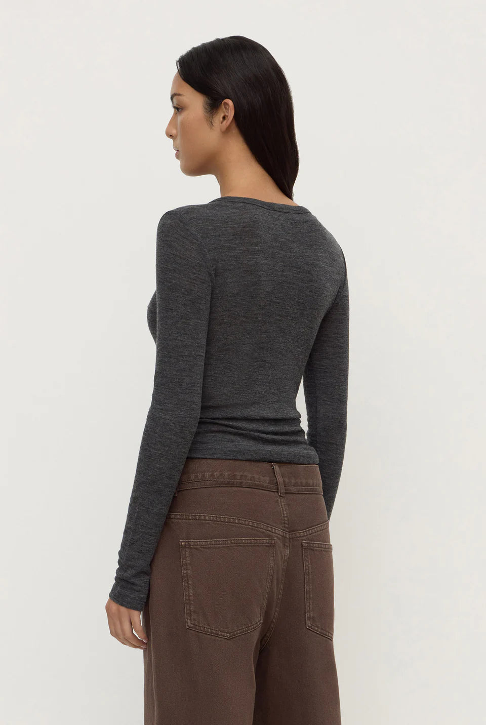 Assembly Label - Nora Merino Wool Henley (Charcoal Marle) Assembly Label