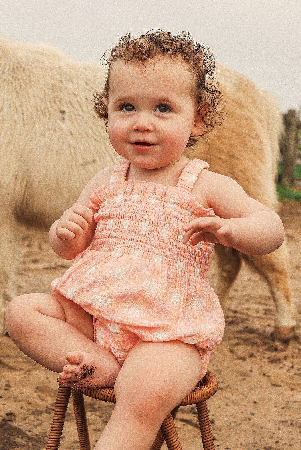 KYND Baby - Shirred Romper (Check) KYND Baby