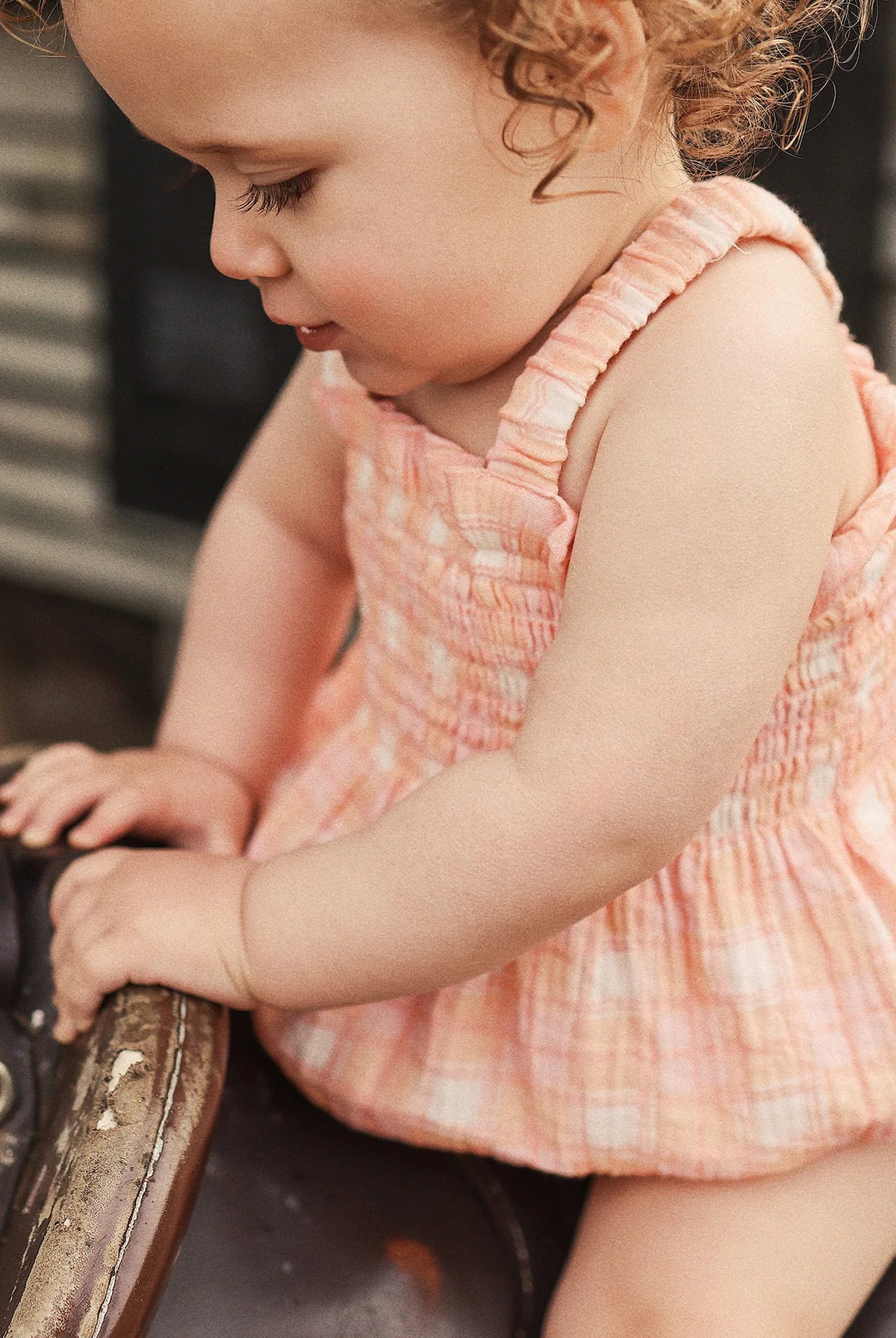 KYND Baby - Shirred Romper (Check) KYND Baby