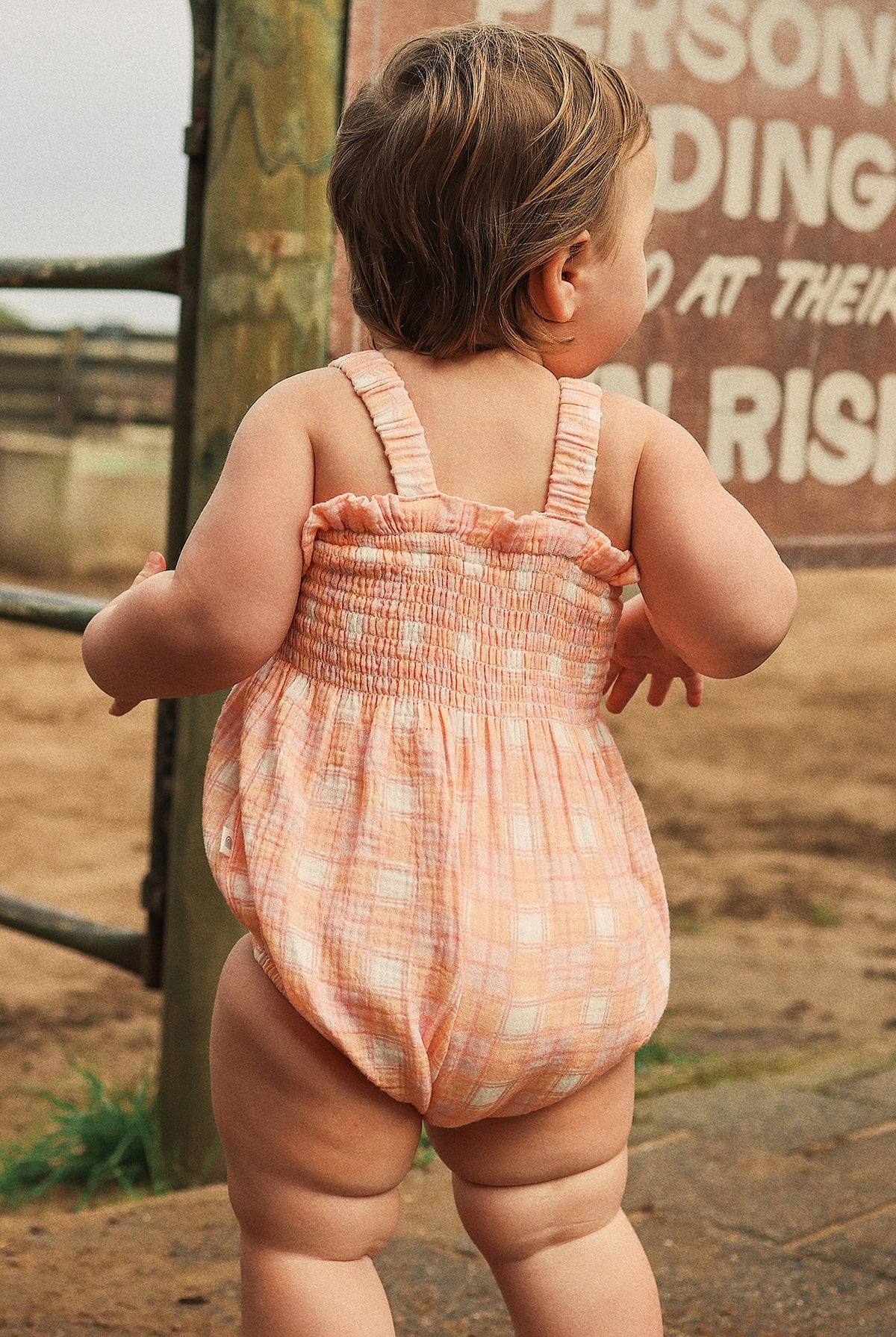 KYND Baby - Shirred Romper (Check) KYND Baby