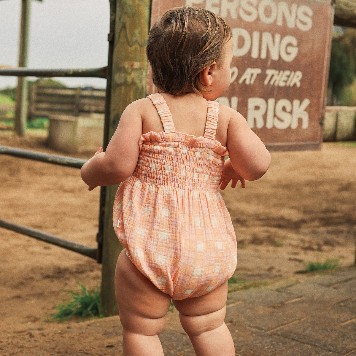 KYND Baby - Shirred Romper (Check) KYND Baby