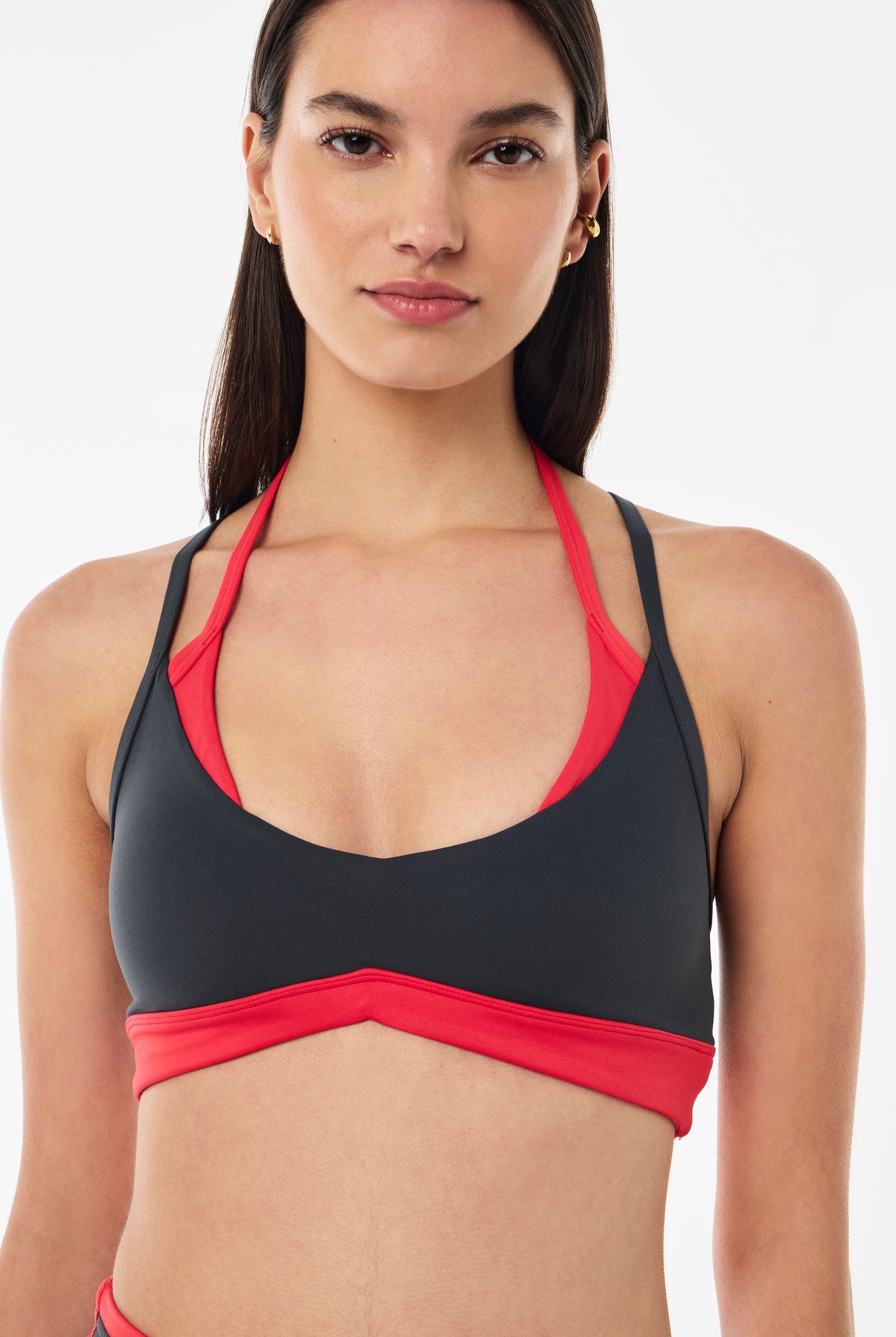 P.E Nation - Override Sports Bra (Asphalt/Strawberry) P.E Nation