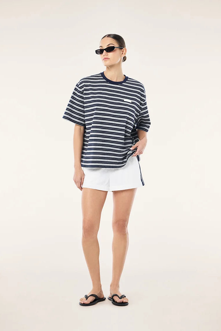 P.E Nation - Oversized Spark Tee (Dark Navy Stripe) P.E Nation