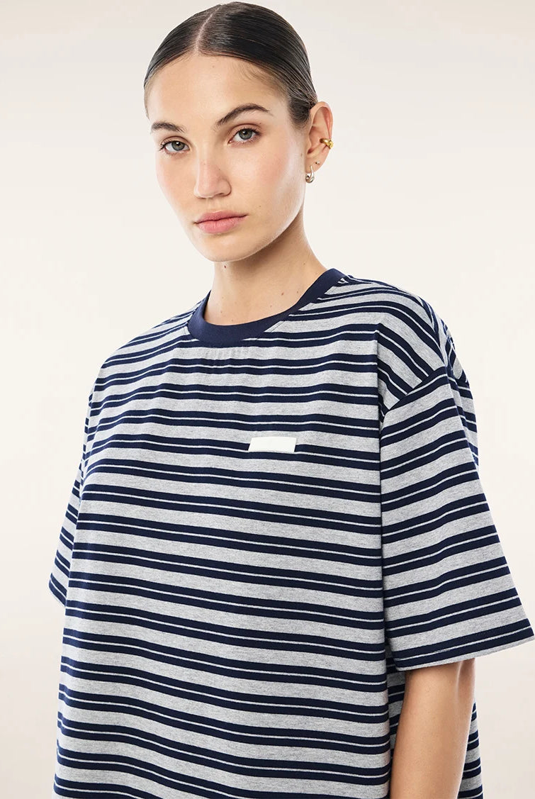 P.E Nation - Oversized Spark Tee (Dark Navy Stripe) P.E Nation