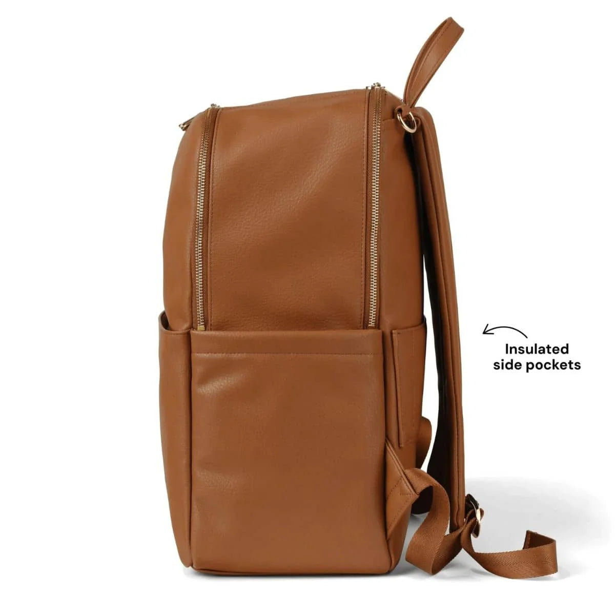 OiOi - Multitasker Nappy Backpack (Brown Vegan Leather) OiOi